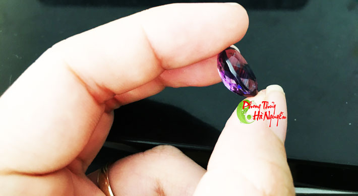mặt đá thạch anh tím hình oval